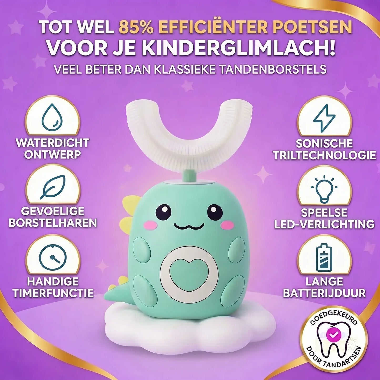 Smiley Buddy - 360° tandenborstel voor kinderen